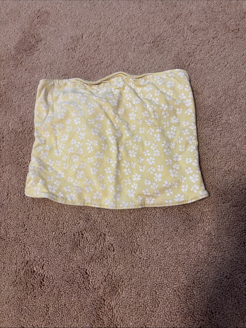 Hollister Yellow Floral Tube Mini Skirt